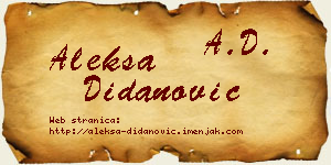 Aleksa Didanović vizit kartica
